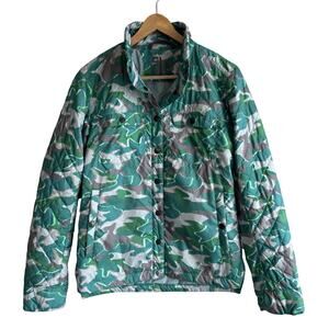Stio Women's Skycrest Insulated Snap Shirt Jacket Green Camo S